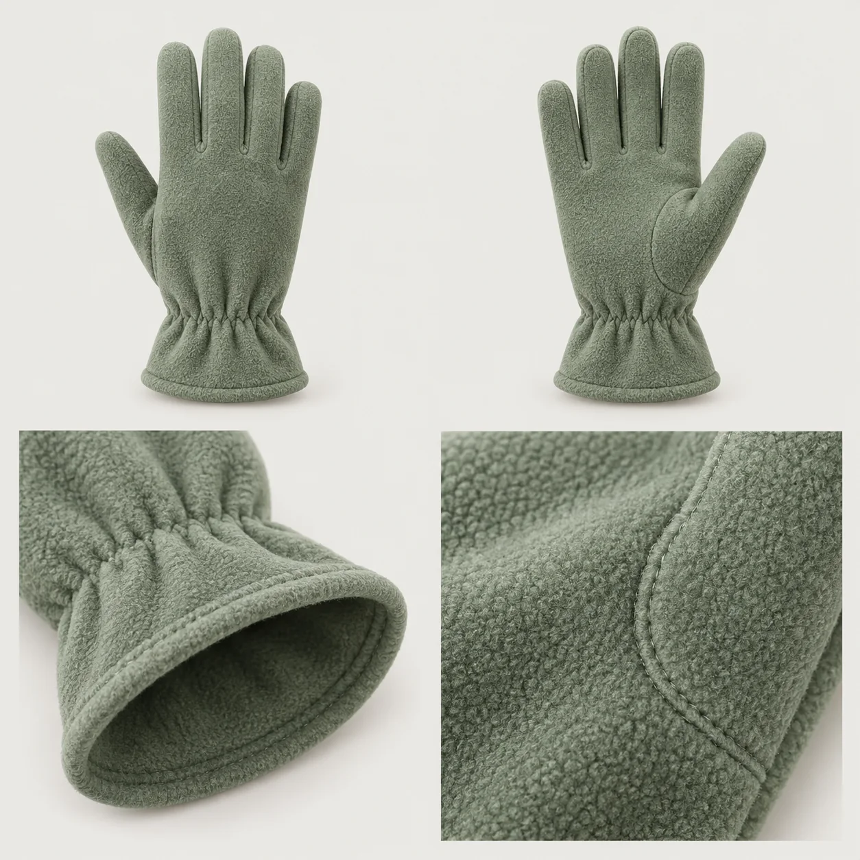Gathered Wrist Fleece, hand-back development reference